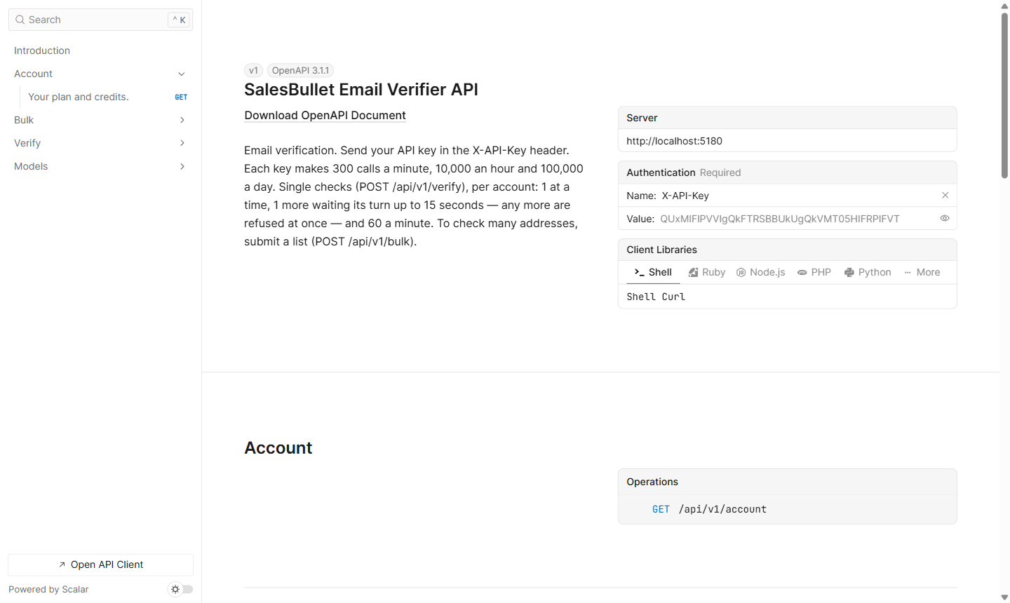 The API reference at /api/docs